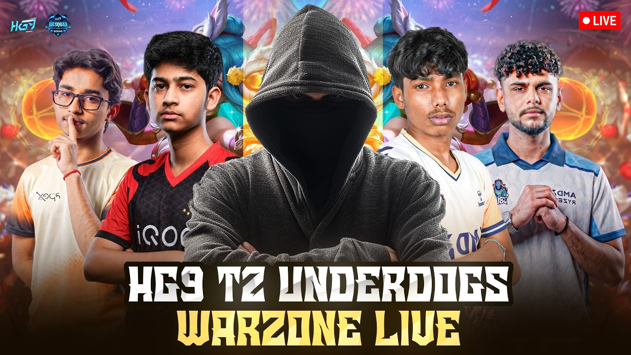 HG9 TIER-2 UNDERGODS WARZONE PRACTICE SCRIMS LIVE LOBBY | HG9 ESPORTS | #freefire #live #esports
