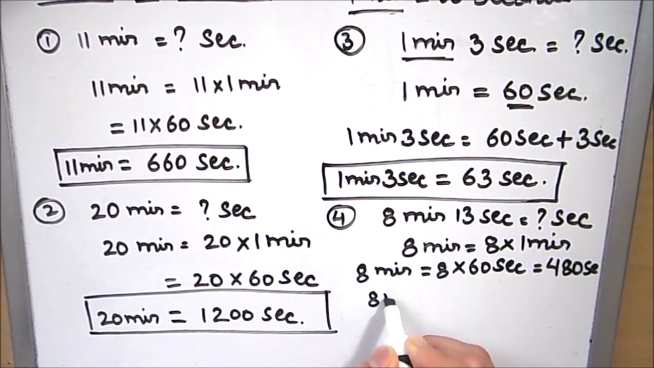 HOW TO CONVERT MINUTES TO SECONDS AND SECONDS TO MINUTES Hours Minutes ...