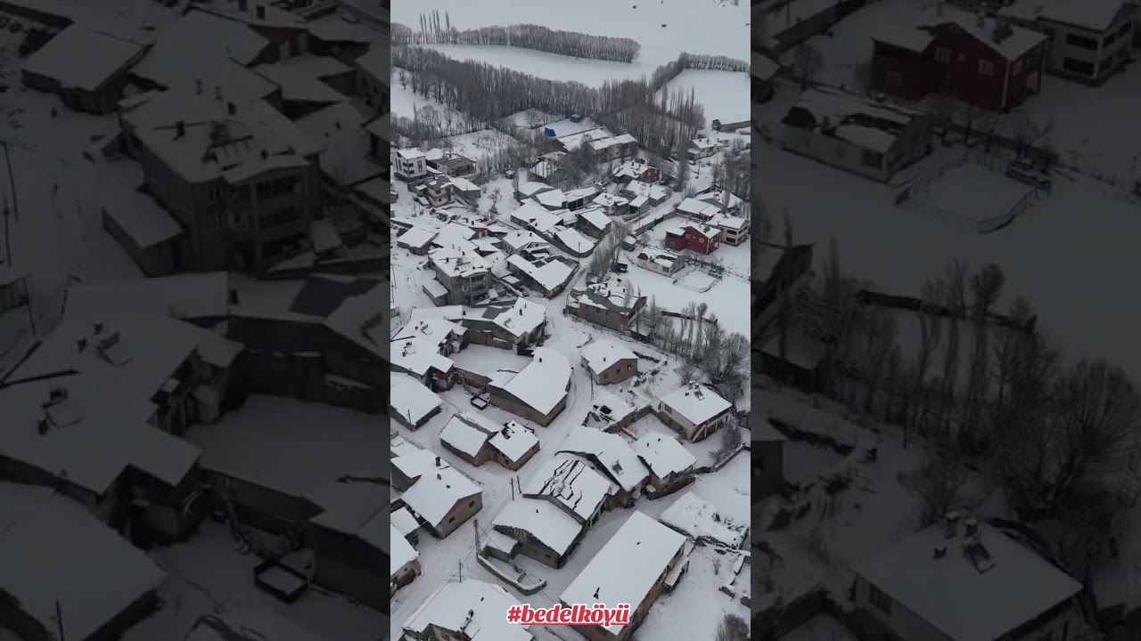 Sivas Yıldızeli Bedel Köyü kış görüntüsü.