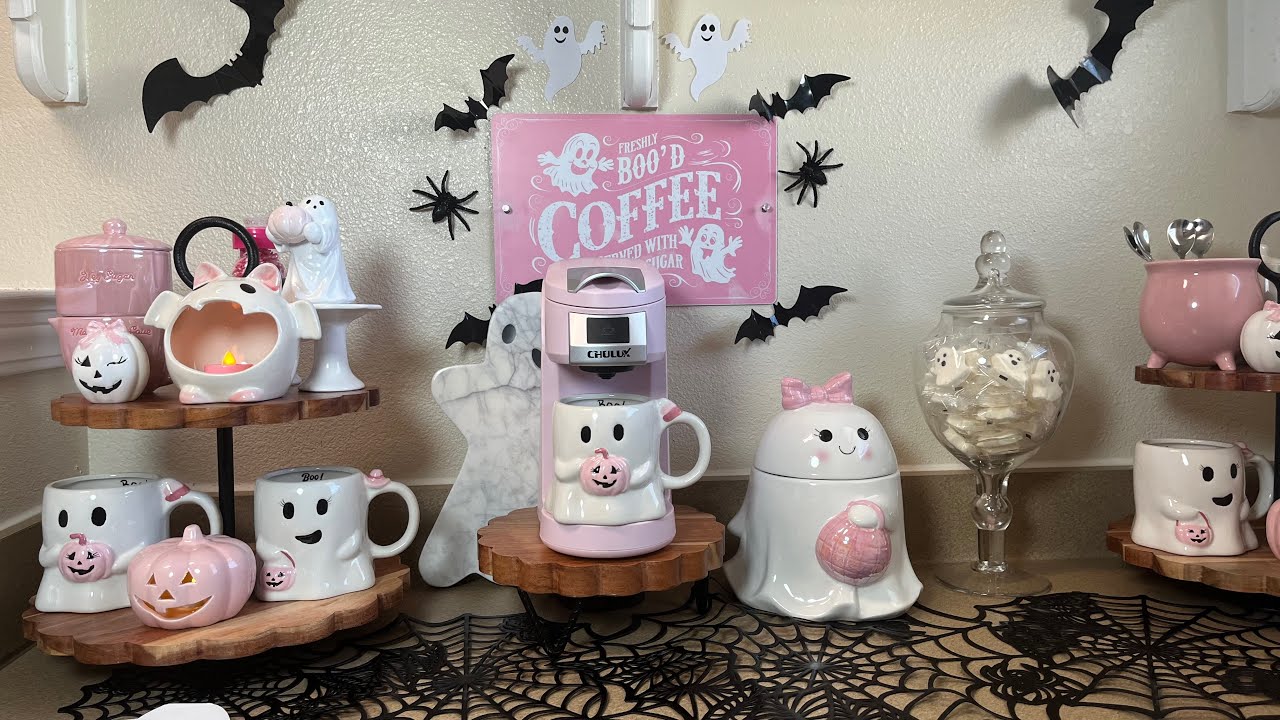 Decorate with Me 2025 Halloween Coffee Bar Pink Edition Refresh 