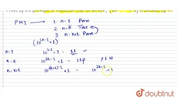 "Prove by the principle of induction that for all `n N ,\ (10^(2n-1)+1)` is divisible by 11."