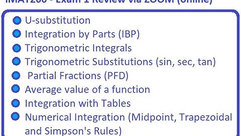 iMAT266 - Exam 1 Review via ZOOM (online)
