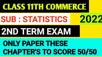 std 11th commerce statistics blueprint for 2nd term exam 2022 | gseb board | paper style | 50 marks