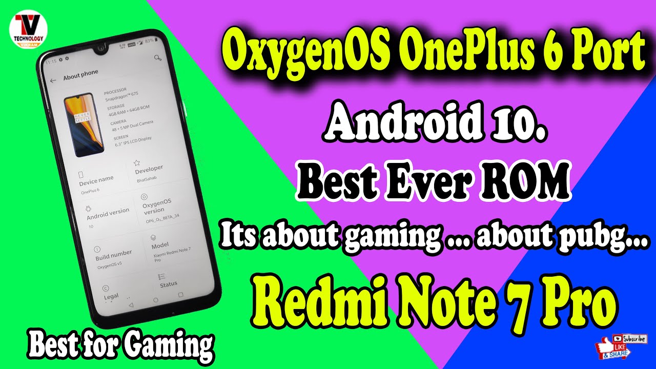 OnePlus 6 Port OxygenOS Stable Android 10 for Redmi Note 7 Pro | Best for PUBG Best Battery Backup |