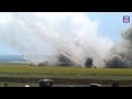 Массированный залп Ураганов ВСУ по блокпосту терров/Tornado fire at terr base