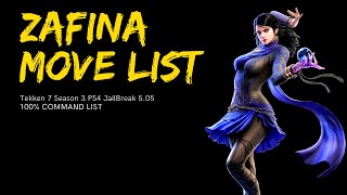 Tekken 7 Zafina Move List Command List Season 3 Ps4 Jailbreak 5.056.72