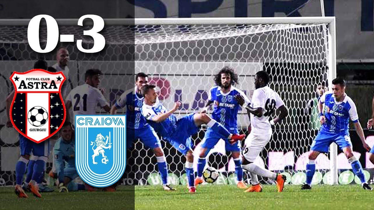 Rezumat: Astra Giurgiu - U Craiova 0 - 3 (0-1) liga 1 clasament