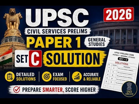 UPSC Prelims 2026 GS Paper 1 Set-C Solution | Complete Answer Key ...