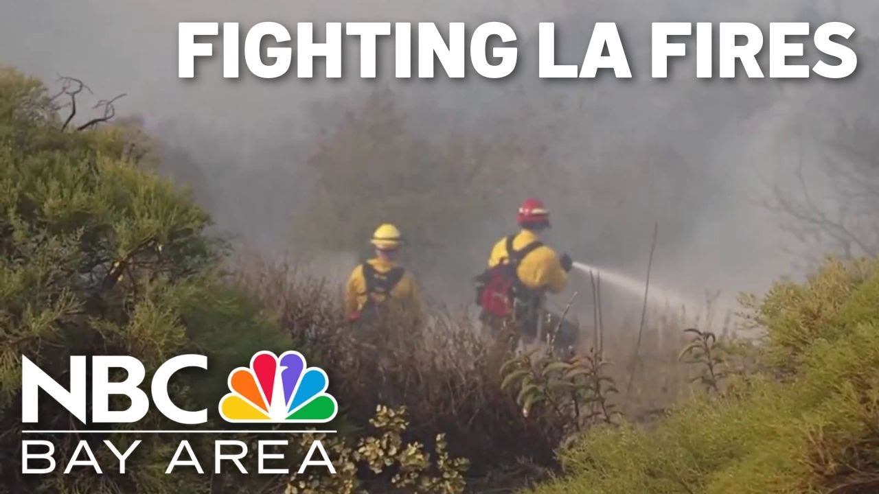 Bay Area crews continue to battle blazes from LA County fires - YouTube
