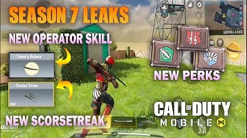 COD MOBILE SEASON 7 LEAKS || NEW OPERATOR SKILL KATANA, NEW PERKS AND NEW SCORESTREAK