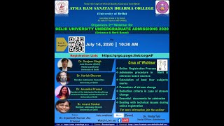 Delhi University Undergraduate Admissions 2020 (Merit and Entrance based Admissions) by ARSD College