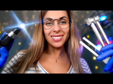 ASMR hospital Ear Cleaning and Hearing Test, OTOSCOPE exam, Tuning Forks for SLEEP and RAIN