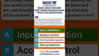 Famous WGU Secure Software Design (D487 / KEO1) OA Exam Questions #certboosters #WGU #D487 Profile