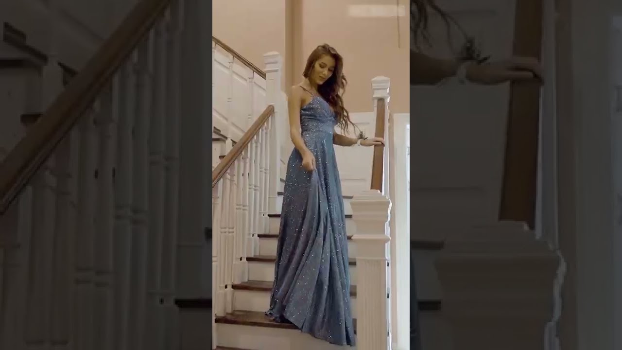 HEBEOS-A-Line/Princess Ruffles V-neck Sleeveless Floor-Length Dresses