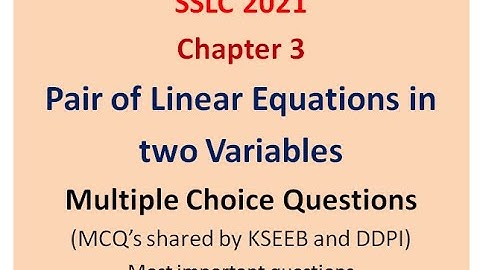 #Pair of linear equations in two Variable MCQ