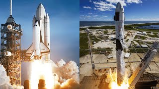 Space Shuttle vs Falcon 9: Launch to Landing Onboard Camera View by Cosmosapiens 4,863 views 1 year ago 2 minutes, 24 seconds