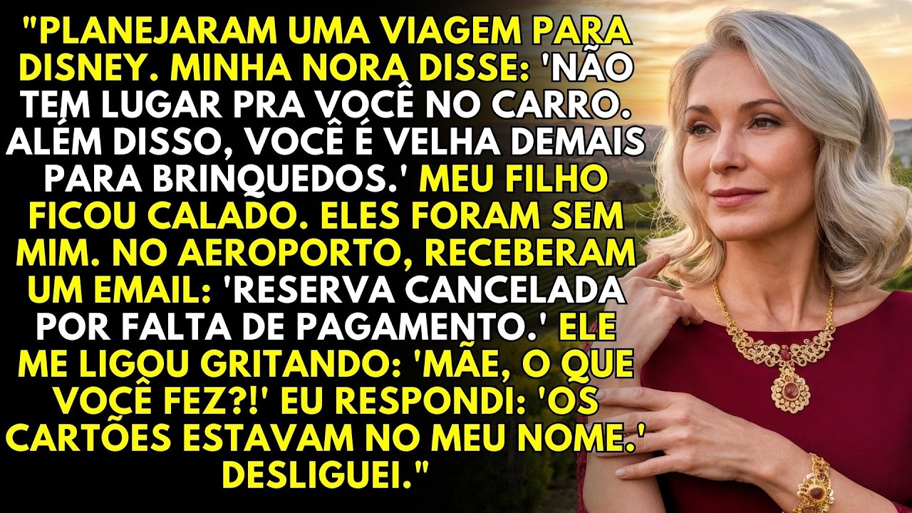 Minha nora disse que sou velha demais para Disney. No aeroporto descobriram quem pagava tudo