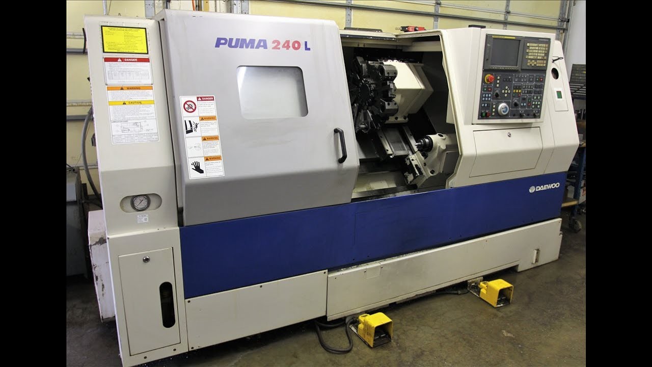 DAEWOO PUMA 240L CNC LATHE - YouTube