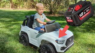 Power Wheels 18V Battery Upgrade - 60 Foot Dragy Comparison to Stock by Btwillia's Garage 9,820 views 11 months ago 8 minutes, 8 seconds