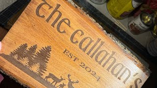 Laser Engraving Signs Before Versus After Staining