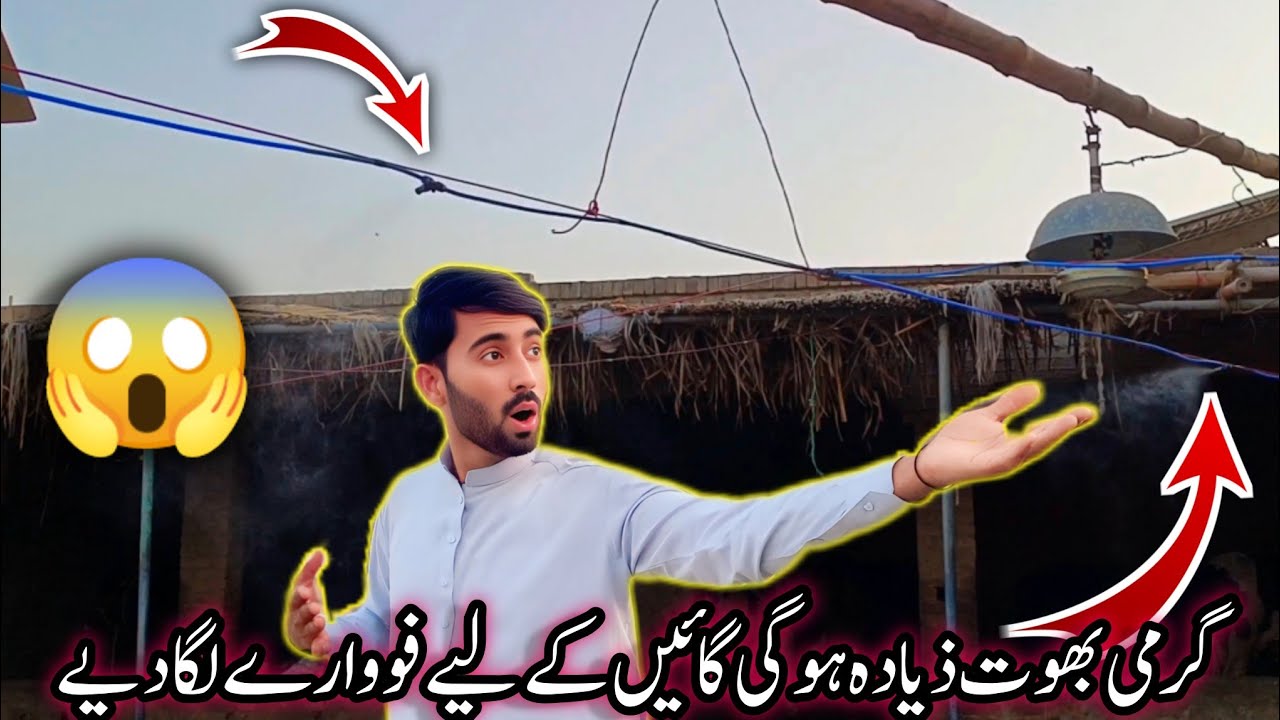 Garmi bahut 😱zyada ho gai cow 🐄 ke liye funware laga diye😲 village life village vlogs