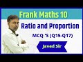 Class 10 | Frank EMU Books | Ratio and Proportion | MCQ'S (Q15-Q17)