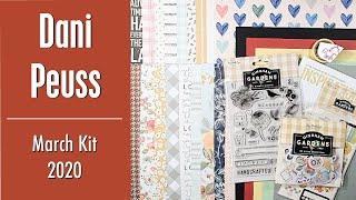 Unboxing Dani Peuss (Sub) March Kit 2020 • Gingham Gardens • Patterned Paper, Stamps, Embellishments