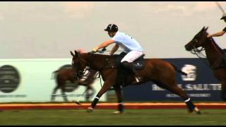 Prince Harry playing in a charity polo match