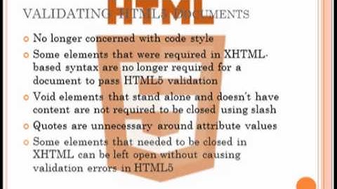 Validating HTML5 Document