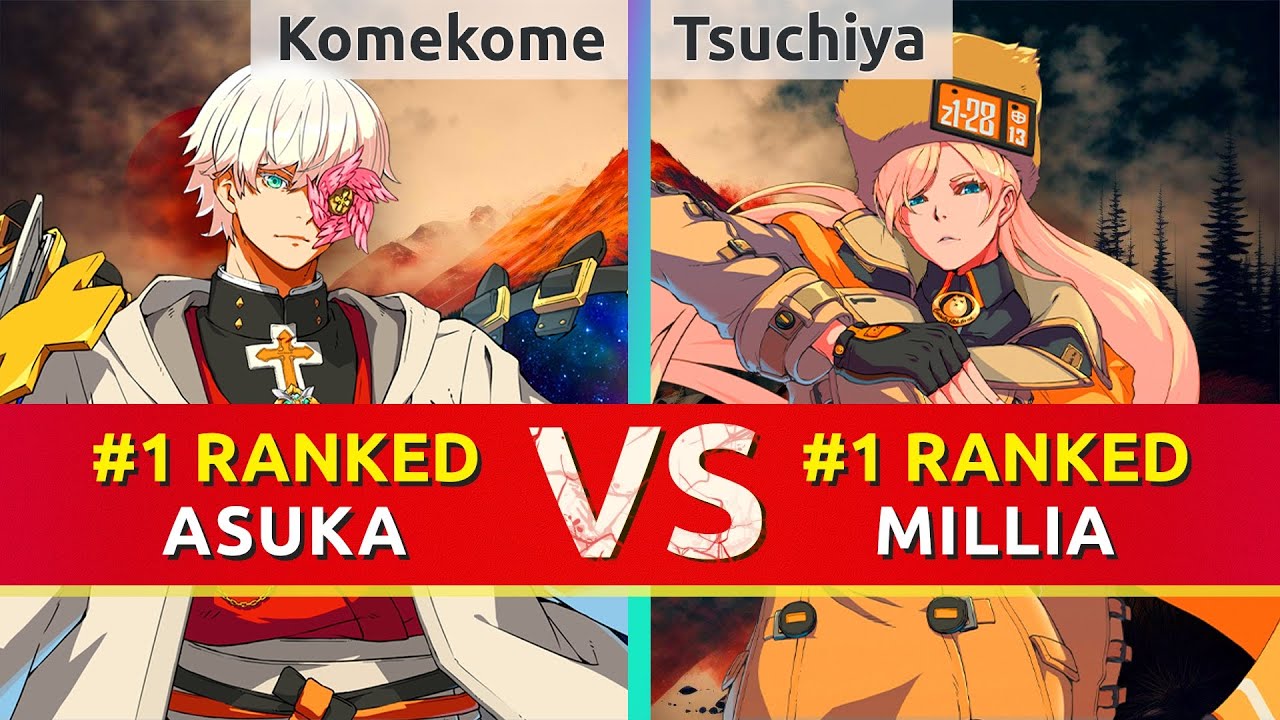 GGST ▰ Komekome (#1 Ranked Asuka) vs Tsuchiya (#1 Ranked Millia). High Level Gameplay