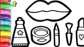 Makeup drawing for kids | Mewarnai gambar Makeup untuk anak