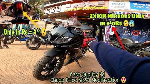 Kawasaki Zx10R Mirrors In R15V3 😍  Cheap Price Modification in R15V3 #kawasaki #r15 #modified #viral