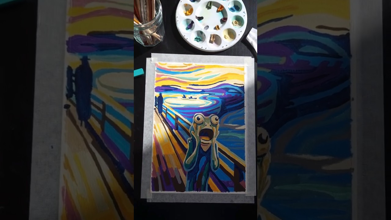 The Scream, but make it frog-core 🐸🎨