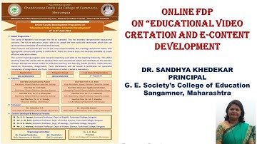 FDP on Educational Video Creation and E Content Development