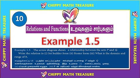 TN 10 STD MATHS ||CHAPTER 1 || RELATION AND FUNCTION|| IPART 17 || EXAMPLE 1.5
