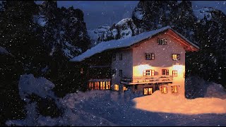 Winter Snow Storm Ambiance in the Alps 💨 Freezing Howling Wind Sounds for Sleep, Relax and Studying