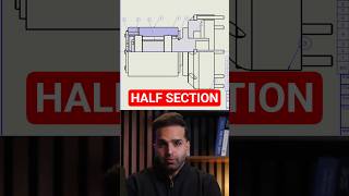 Half Section View in SolidWorks #shorts