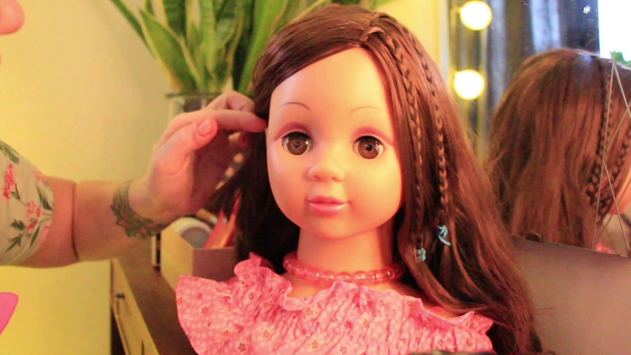 Doll head ASMR Brushing hair, combing, scalp massage, braiding YouTube
