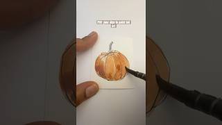 Paint an easy pumpkin in watercolor #cardcreations #watercolorpainting #makeacard #art #fallart