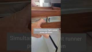 How to remove drawers on metal side / slide runners
