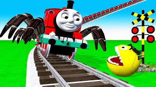 【踏切アニメ】急行電車 STOP TRAIN THOMAS 🚦 Fumikiri 3D Railroad Crossing Animation #train