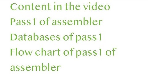 System programming:: Assembler pass1