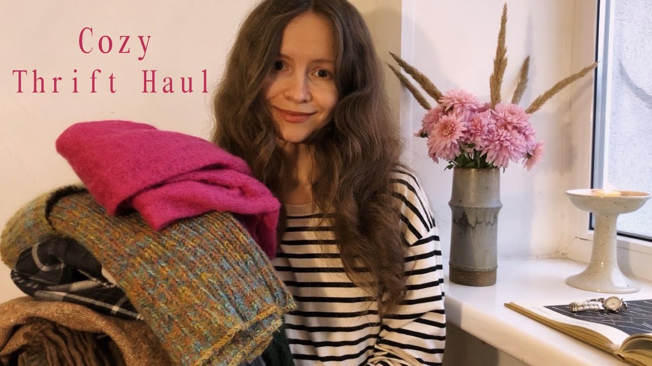 Уютный трикотаж ASMR из секонд-хенда 💖 Женственный стиль бэбидолл, свитера с открытыми плечами, м...