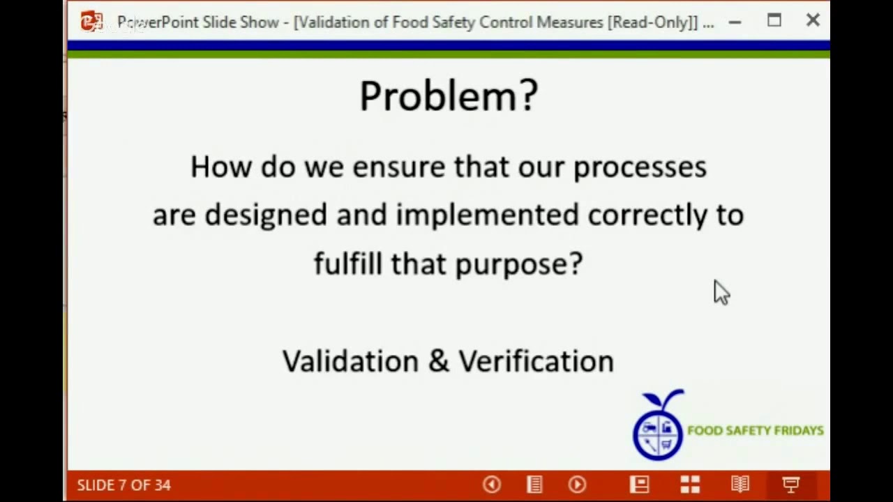 Validation of Food Safety Control Measures YouTube