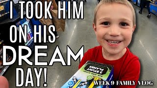 Taking My 4 Year Old on His Dream Day | Plus: Dad Takes Older Boys Ice Fishing!  | Week 9 Vlog