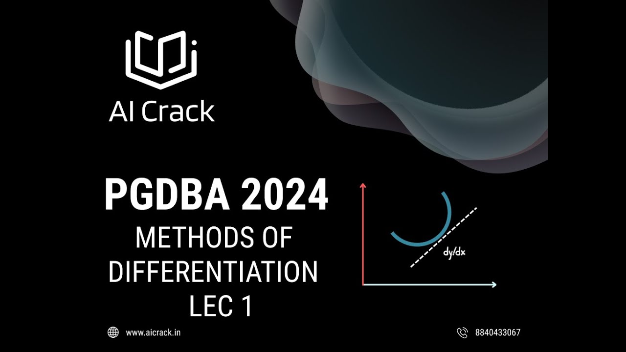 Pfdba PGDBA 2024 Preparation | Maths | Methods of Differentiation Lecture 1 ...