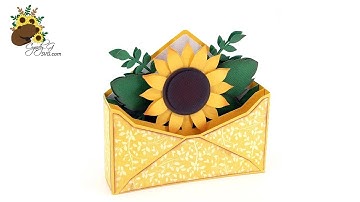 Sunflower Envelope Box Card SVG Assembly Tutorial