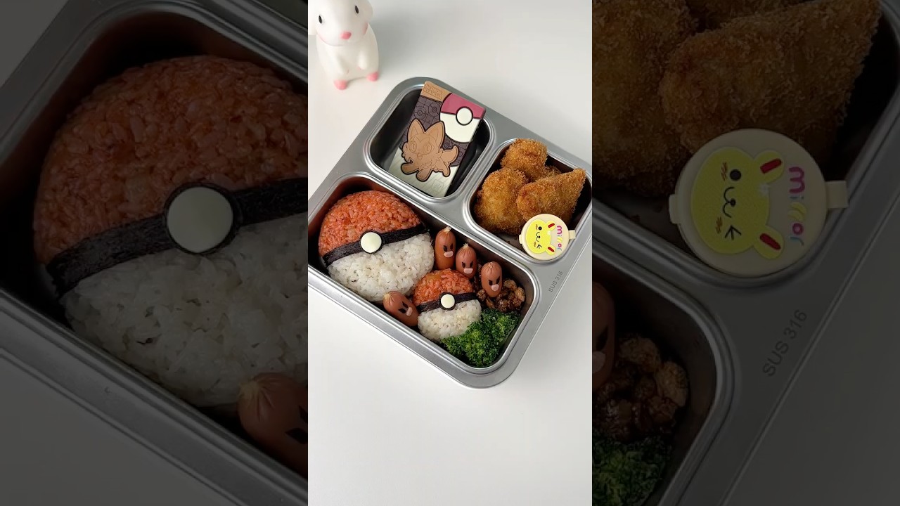 Pack my Pokémon bento with me⚡️🎒🍱 