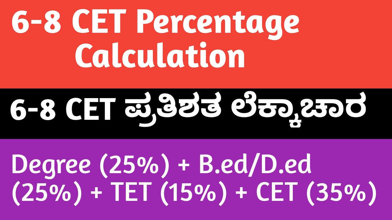 6-8 Cet Percentage Calculation