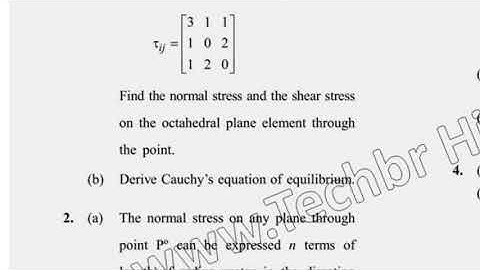 MSc Mathematics 9th Sem Mechanics of Solids Question Paper